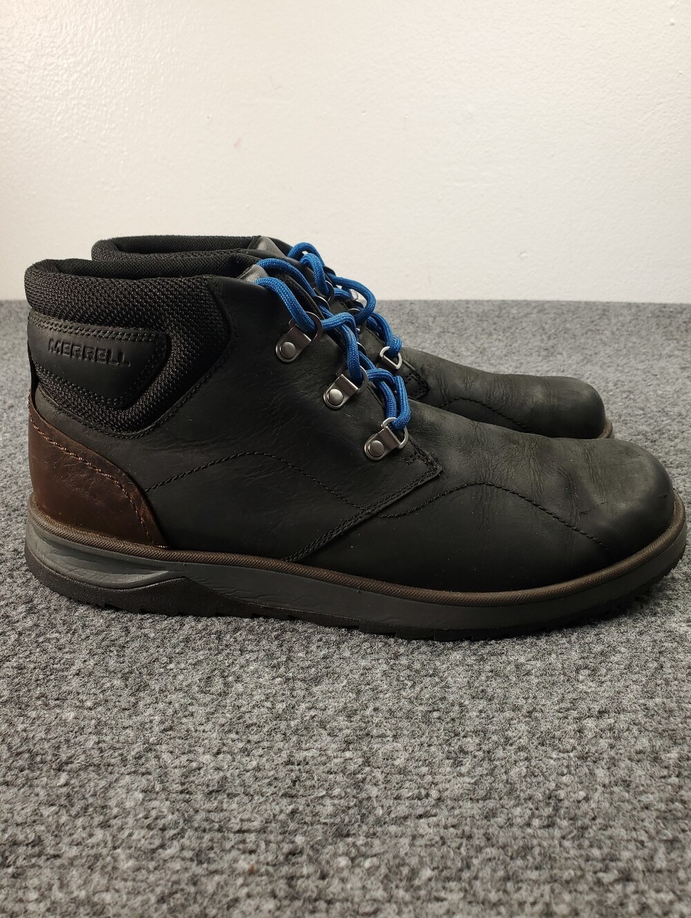 Merrell Epiction Chukka Boots Mens 10 Black Nubuck Leather Ankle Lace Up J23681